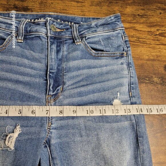 American Eagle Jeans 4 R Jegging Super Hi Rise Next Level Stretch Medium Light - Picture 9 of 13